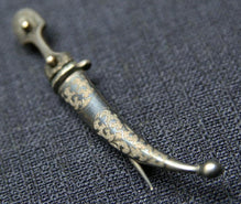 CAUCASIAN SILVER NIELLO KINDJAL BROOCH VLADIKAVKAZ