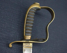 GERMAN BAVARIAN M1855 INFANTRY OFFICERS SWORD IN FINE DAMSACUS